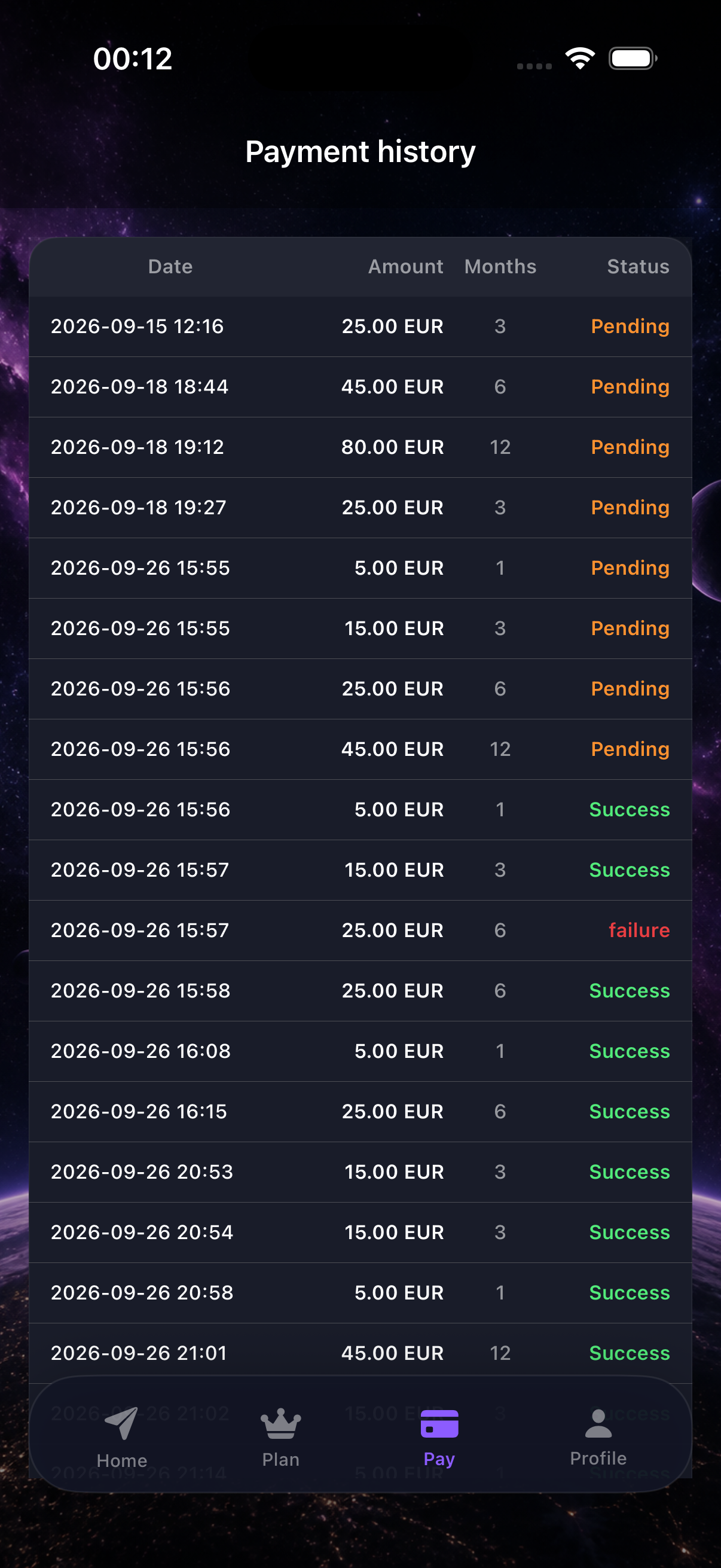 Check your payment history